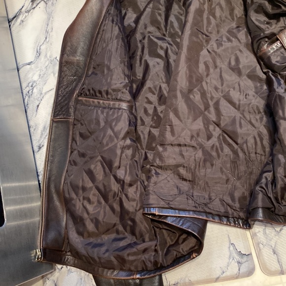 Mens Leather Y2K Bomber Jacket! Like New! Worn 1x! Quilted Liner/Pockets! XL🔥🎄 - Picture 4 of 13